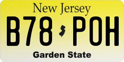 NJ license plate B78POH