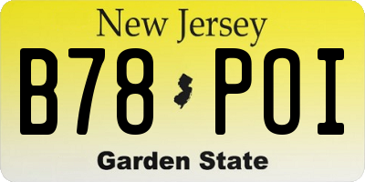 NJ license plate B78POI