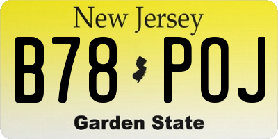 NJ license plate B78POJ