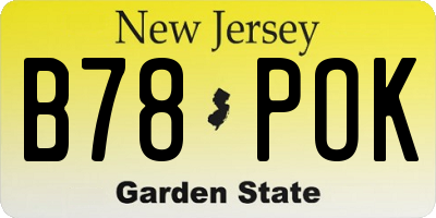 NJ license plate B78POK