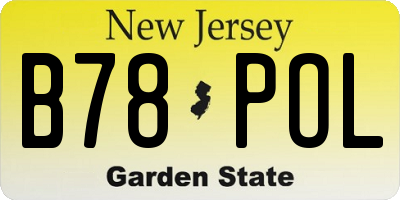 NJ license plate B78POL