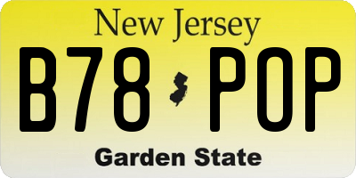NJ license plate B78POP