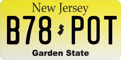 NJ license plate B78POT