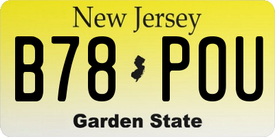 NJ license plate B78POU