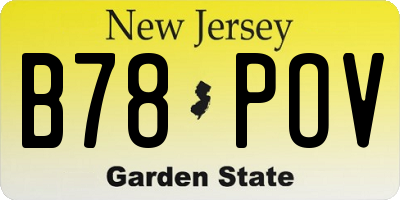 NJ license plate B78POV