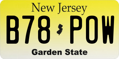 NJ license plate B78POW