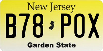 NJ license plate B78POX