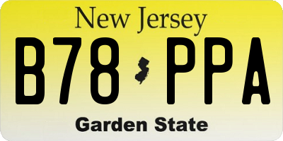 NJ license plate B78PPA