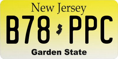NJ license plate B78PPC