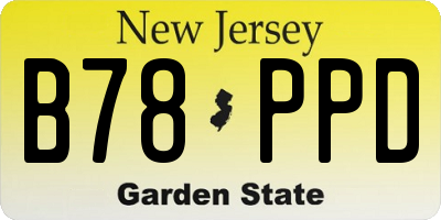 NJ license plate B78PPD