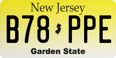 NJ license plate B78PPE