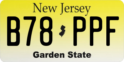 NJ license plate B78PPF