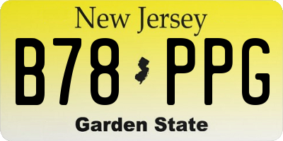 NJ license plate B78PPG