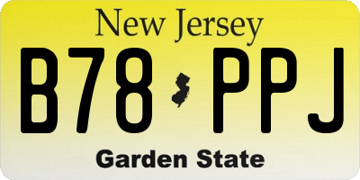 NJ license plate B78PPJ