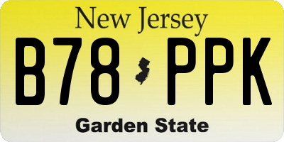 NJ license plate B78PPK