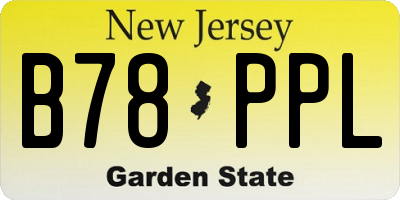 NJ license plate B78PPL