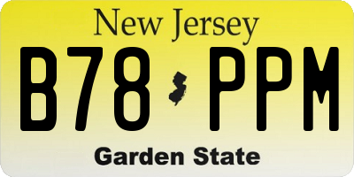 NJ license plate B78PPM