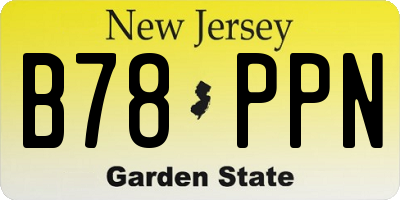 NJ license plate B78PPN