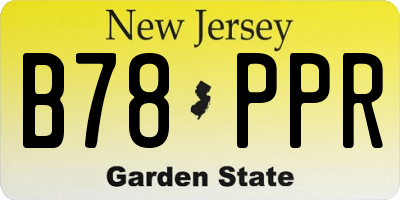 NJ license plate B78PPR