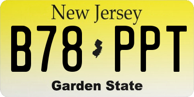 NJ license plate B78PPT