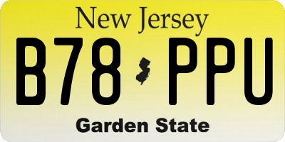NJ license plate B78PPU