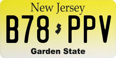 NJ license plate B78PPV