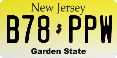 NJ license plate B78PPW