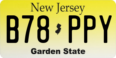 NJ license plate B78PPY