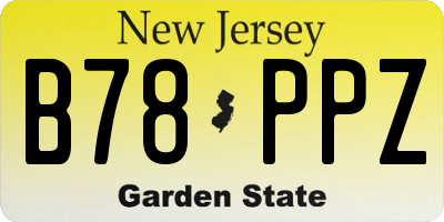 NJ license plate B78PPZ