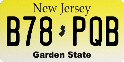 NJ license plate B78PQB