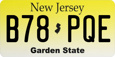 NJ license plate B78PQE