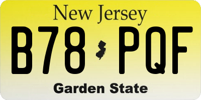 NJ license plate B78PQF