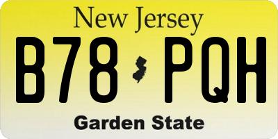 NJ license plate B78PQH