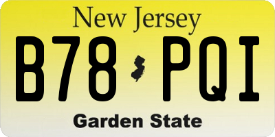 NJ license plate B78PQI
