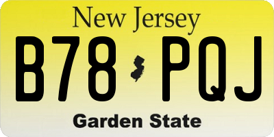 NJ license plate B78PQJ