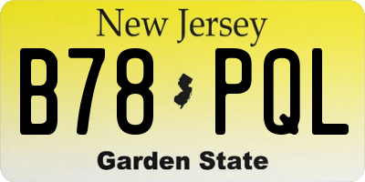 NJ license plate B78PQL