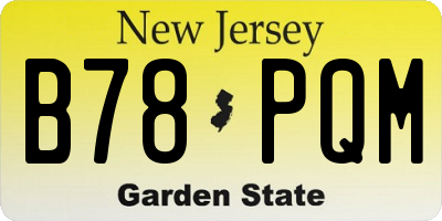 NJ license plate B78PQM
