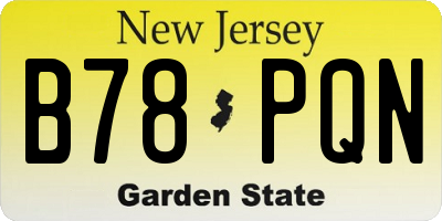 NJ license plate B78PQN