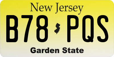 NJ license plate B78PQS