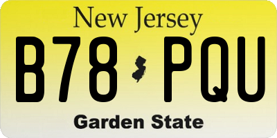 NJ license plate B78PQU