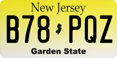 NJ license plate B78PQZ