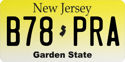 NJ license plate B78PRA