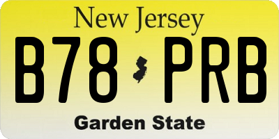 NJ license plate B78PRB