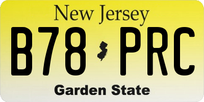 NJ license plate B78PRC