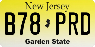 NJ license plate B78PRD