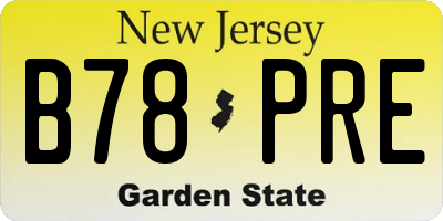 NJ license plate B78PRE