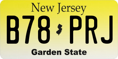 NJ license plate B78PRJ