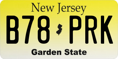 NJ license plate B78PRK