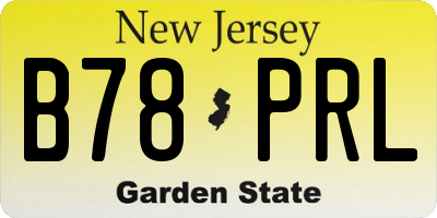 NJ license plate B78PRL