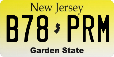 NJ license plate B78PRM
